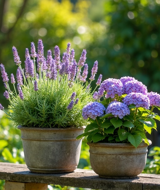 Lavender and flowering shrubs